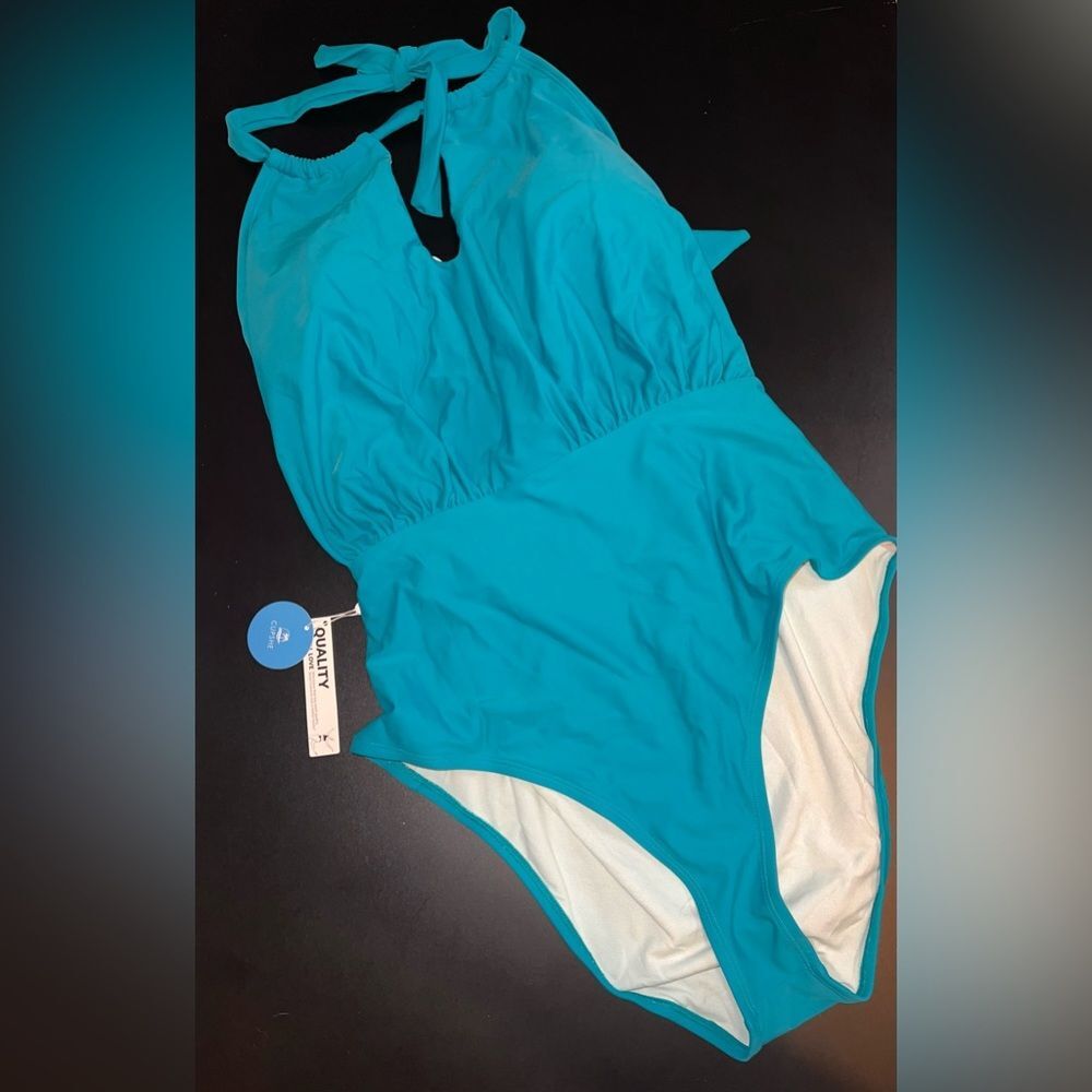 Cupshe Teal Cut-out Open Back One-piece Swimsuit Size 3XL NWT